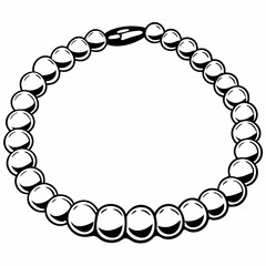 Elegant strand of pearls exuding timeless sophistication - line art vector illustration in white background