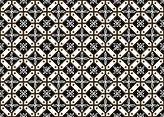 Fototapeta premium Beautiful and elegant vector traditional Javanese ethnic batik pattern template.