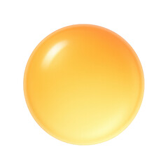 A perfectly smooth and glossy sphere or large droplet displaying a beautiful warm yellow to orange color gradient with bright highlights.