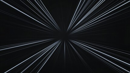 White light streaks radiate from a central point on a black background, creating a dynamic, futuristic burst effect.