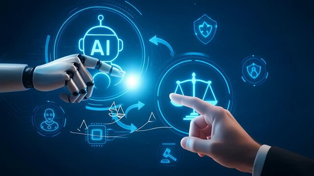 Artificial Intelligence Ethics and Human Robot Collaboration with Futuristic Digital Justice and Decision Concept

