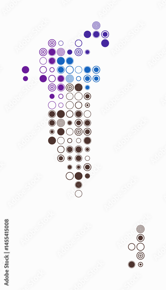 Aufkleber bahrain, shape of the country build of colored cells. digital style map of the bahrain on white back