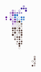 Bahrain, shape of the country build of colored cells. Digital style map of the Bahrain on white background. Large size circle blocks. Abstract vector illustration.