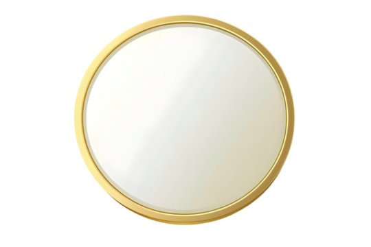 Gold Rimmed White Circle Illustration Isolated on Transparent Background
