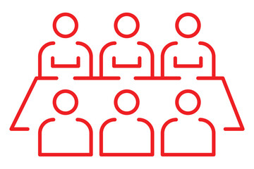 meeting room icon, meeting room line art - simple line art of meeting room, perfect for meeting room logos and icons. 