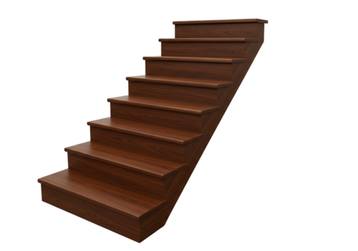 Timeless Design: Wooden Stairs Isolated on Transparent Background