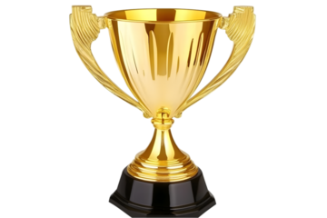 Gold Trophy Illustration on Transparent Background for Award Ceremony