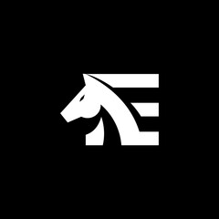 letter E horse logo