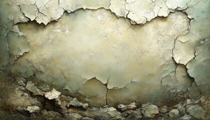 Obraz premium Grunge background with a crack, peeling paint and decorative plaster. It is a good design for banners, backgrounds or texturing purposes.