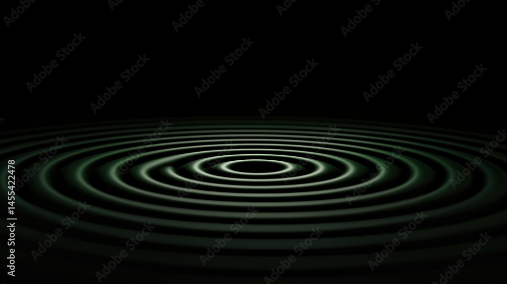 Poster a series of concentric ripples radiate outward on a dark, reflective surface, illuminated by subtle 