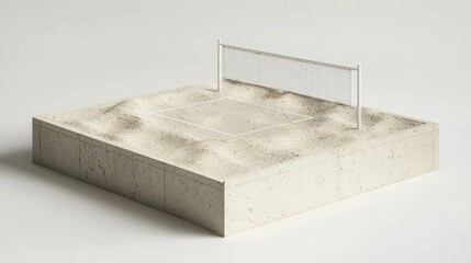 Minimalist Beach Volleyball Court Model