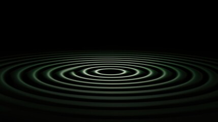 Obraz premium A series of concentric ripples radiate outward on a dark, reflective surface, illuminated by subtle light.