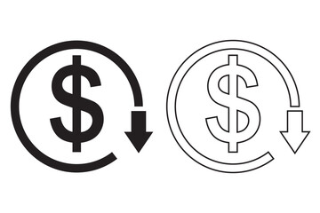 Cost reduction icon vector. 