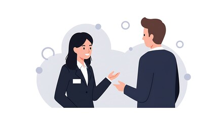 Business Conversation - Woman Explaining to a Man