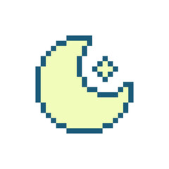 moon and star retro pixel art