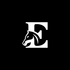 letter E horse logo