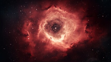 Naklejka premium Cosmic Rose Nebula: A breathtaking display of celestial beauty, this image showcases a vibrant rose nebula with stunning detail. Capturing the essence of space.