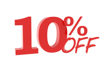 10 percent discount promotion red number 