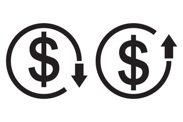 Cost reduction icon vector. 