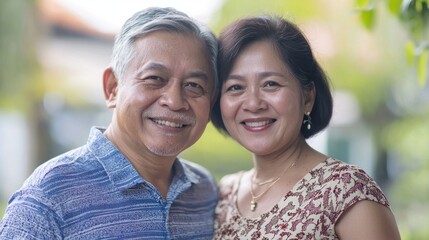 Obraz premium Couple smiling together, symbolizing double happiness in love.