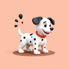 Naklejka premium Happy time for cartoon spotted dogs
