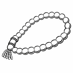 Obraz premium Colorful beaded necklace adding vibrancy to any outfit - line art vector illustration in white background