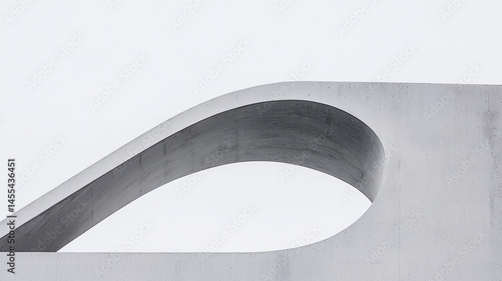 Poster minimalist photo of a modern concrete architectural structure featuring a smooth curved design again