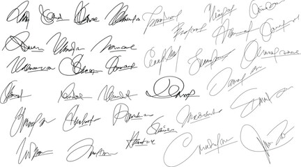 set Abstract signature ideas, set signature hand, Abstract Signature for Documents, Hand written signature, Autograph signatures pack, signature vector, Fake signature with different handwriting.eps8