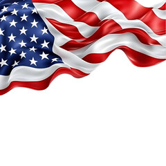 Illustration Of American Flag Waving On Black Background Patriotic Symbol Of USA