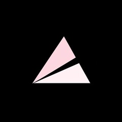 Fototapeta premium Abstract Pink and White Triangle Design on Black Background