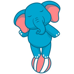 Cute Baby Elephant Character. Vector Cartoon Illustration