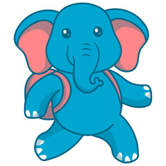 Cute Baby Elephant Character. Vector Cartoon Illustration