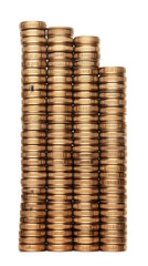 Isolated Gold Coins Stacks Illustration on Transparent Background