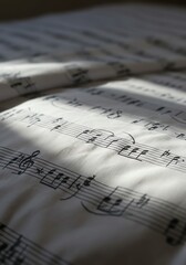 Naklejka premium Music Sheet with Notes and Lines on Paper