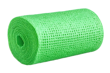 Isolated Green Mesh Roll on Transparent Background Photo