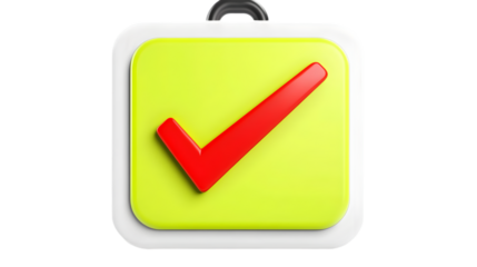 Isolated Checkmark Icon on Green with Red Tick Illustration
