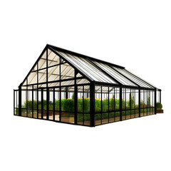 Obraz premium Isolated Greenhouse Illustration With Transparent Background and Plants
