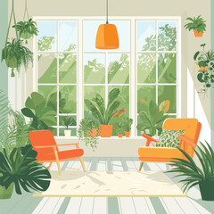 modern living room with window