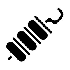 Fototapeta premium Grilled Skewer Solid Icon