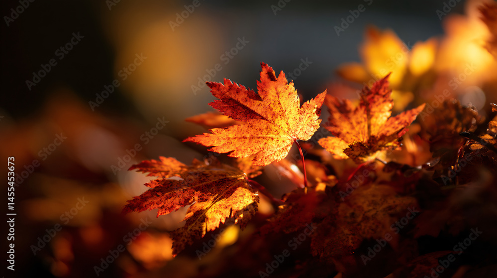 Poster cluster of vibrant autumn maple go forth close improving