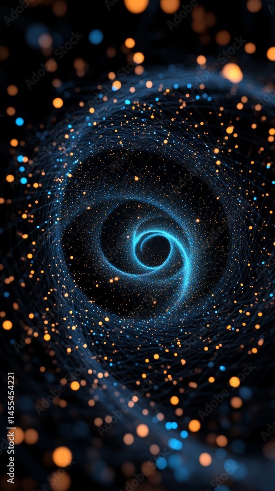 Poster surrealistic machine learning language visualization in dark space