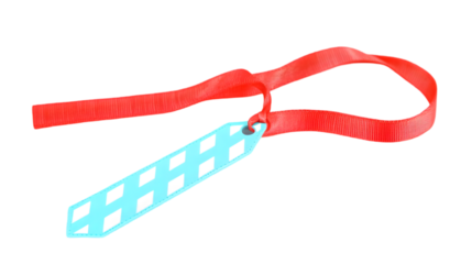 Isolated Gift Tag With Red Ribbon On Transparent Background Illustration