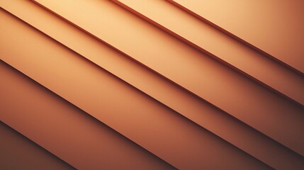 Fototapeta premium Abstract geometric background with diagonal, layered patterns in warm shades of orange and brown, creating a modern and minimalistic visual effect.