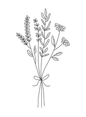 Bouquet of flowers, flowers, Floral  Bouquet, Botanical Flowers, Floral Line Art, Wildflower Bouquet, Monogram Flowers