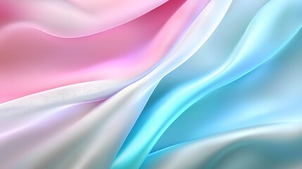 Obraz premium Elegant Flowing Fabric in Soft Pink and Blue Tones with Smooth Texture and Gentle Waves