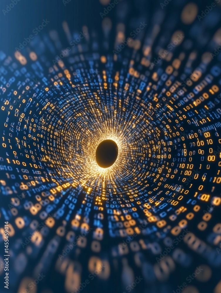 Poster Chaotic Data Storm Visualized with Numbers in a Swirling Vortex