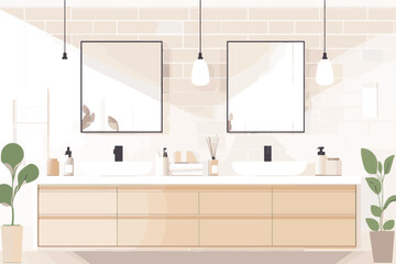 vector modern bathroom interior