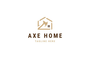 Fototapeta premium Axe home logo design template flat vector