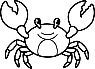Monochrome King Crab Vector Illustration for Logo and Tattoo Style Art
