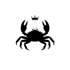 High Quality King Crab Vector in Side View with Spiky Legs and Claws